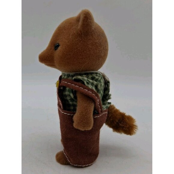 Vintage 1985 Epoch Sylvanian Slydale Fox Family Set of 4 Flocked Calico Critters - Picture 14 of 16